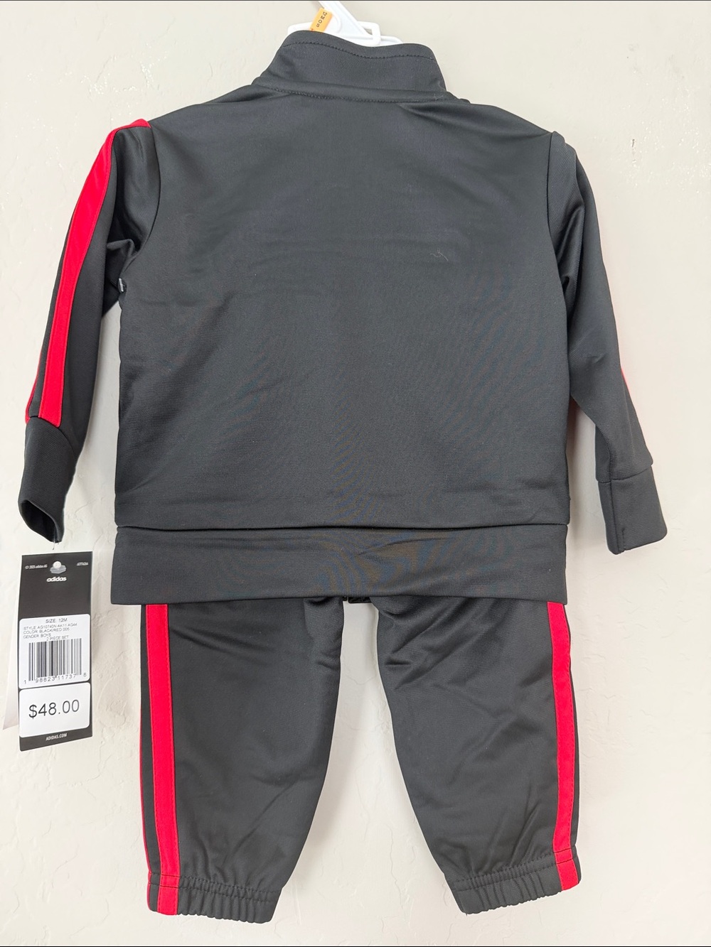 adidas Black & Red Toddler Track Jacket and Pants Set - Picture 4 of 5
